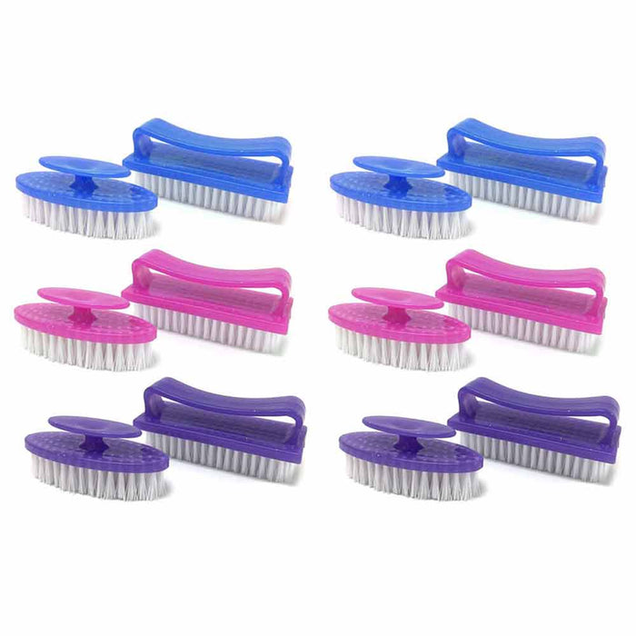 12 PC Nail Brush Set Cleaning Scrub Manicure Pedicure Fingernail Brushes Toes