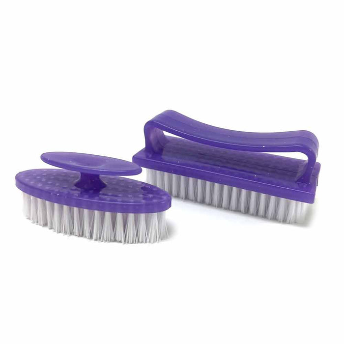 6 PC Nail Cleaning Brush Set Fingernail Handle Grip Brushes Toes Nails Pedicure