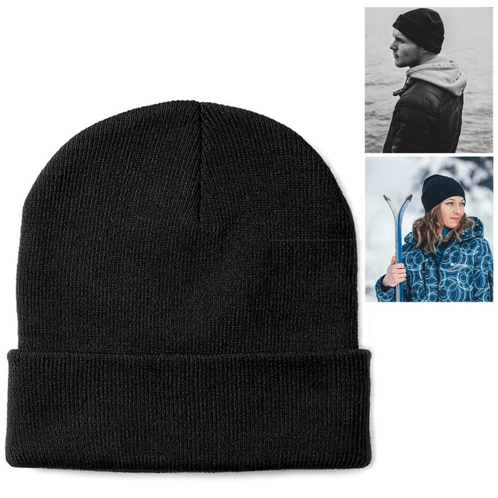 2 Beanie Knit Hat Slouchy Skull Ski Plain Winter Warm Cap Cold Weather Women Men
