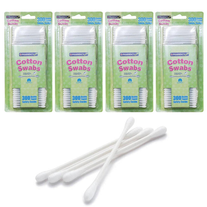 1200 ct Cotton Swabs Bud Double Tipped Tip Makeup Applicator Nail Polish Removal