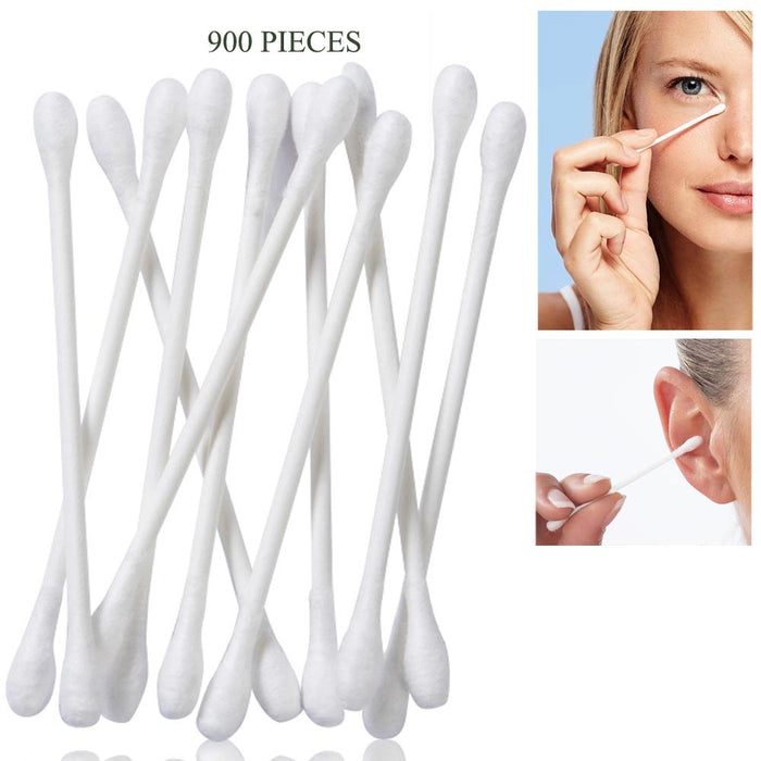 900ct Cotton Swabs Bud Standard White Stick Double Tipped Applicator Tip Ear Wax