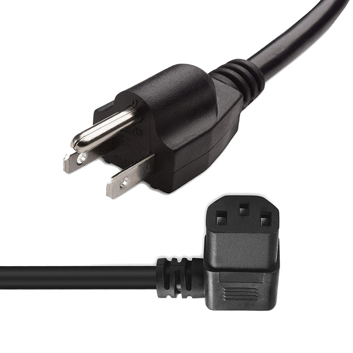 Power Cord Cable 3 Prong Universal Standard 6ft Computer Monitor 18 AWG Angle