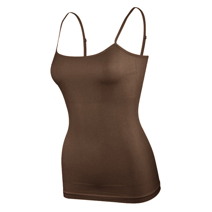 Women's Seamless Basic Layering Set Adjustable Strap Camisole Boyshort Invisible