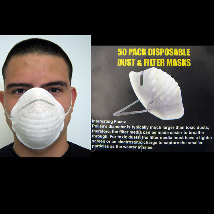 50 Dust Face Mask Filter Mouth Disposable Medical Dental Safety Respirator NEW