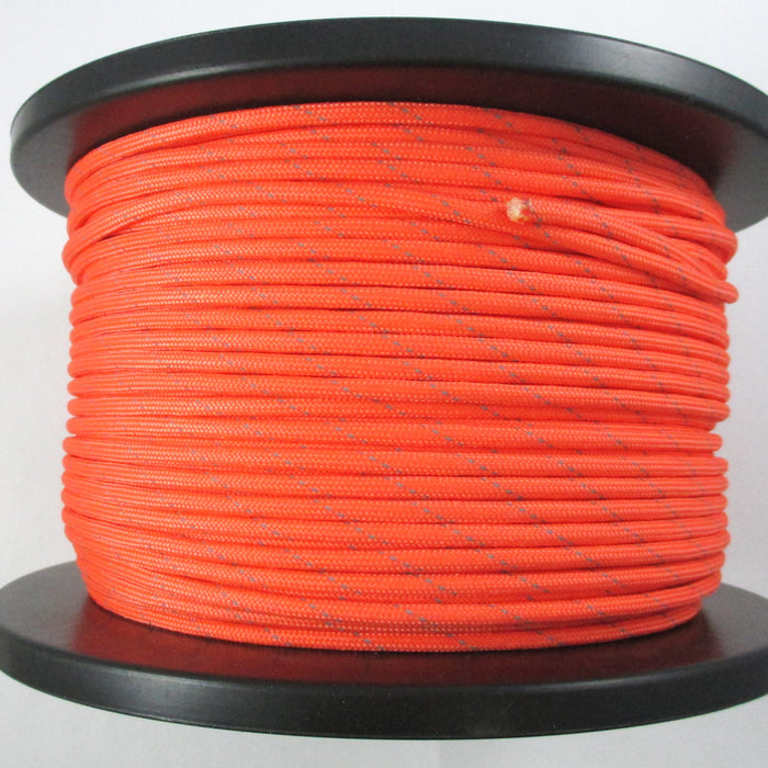 Orange Reflective Cord Paracord 500 Ft Spool Outdoor Camping Hunt Survival Tool