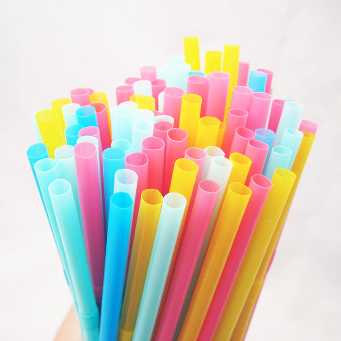 150x Neon Drinking Straws Flexible Plastic Party Home Bar Drink Cocktail Cup Fun