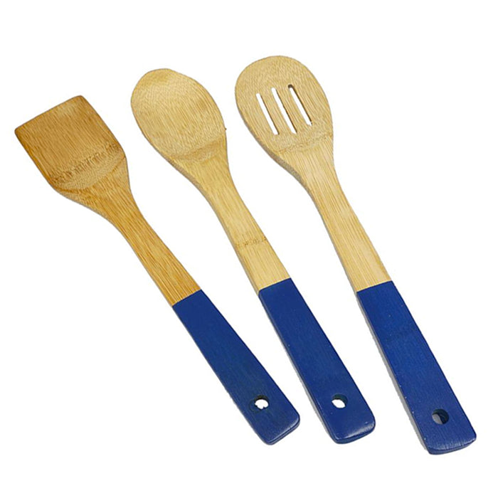 6 Pc Spatula Bamboo Cooking Utensil Set Spoon Mix Non Stick Wooden Kitchen Tools