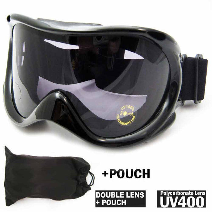 Black Ski Snow Goggles Snowboard Glasses Skiing Sports Adult Man Woman Lens Snow