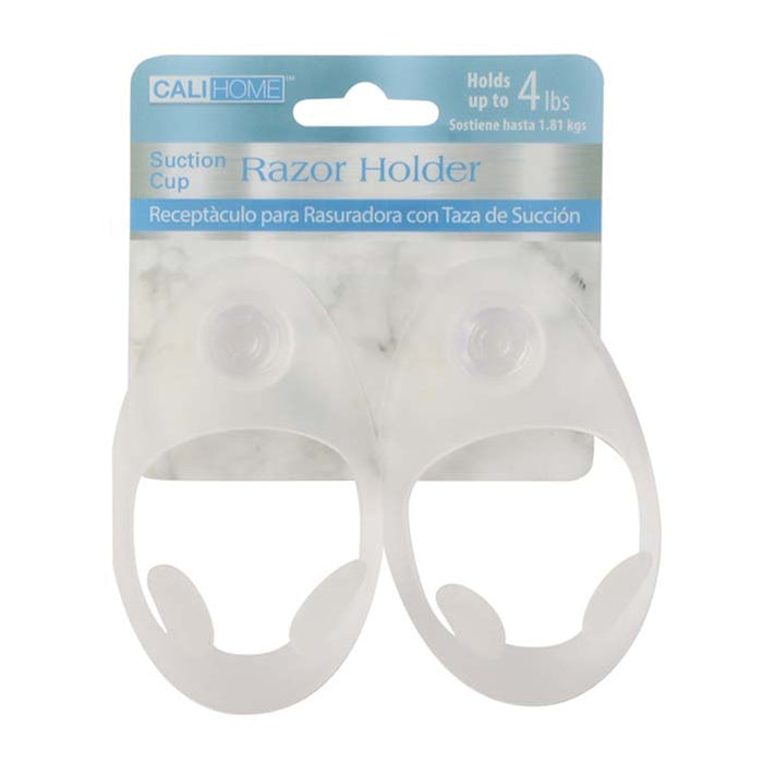 2 Razor Holder Shower Powerful Vacuum Suction Cup Shaver Hook Removable Bathroom