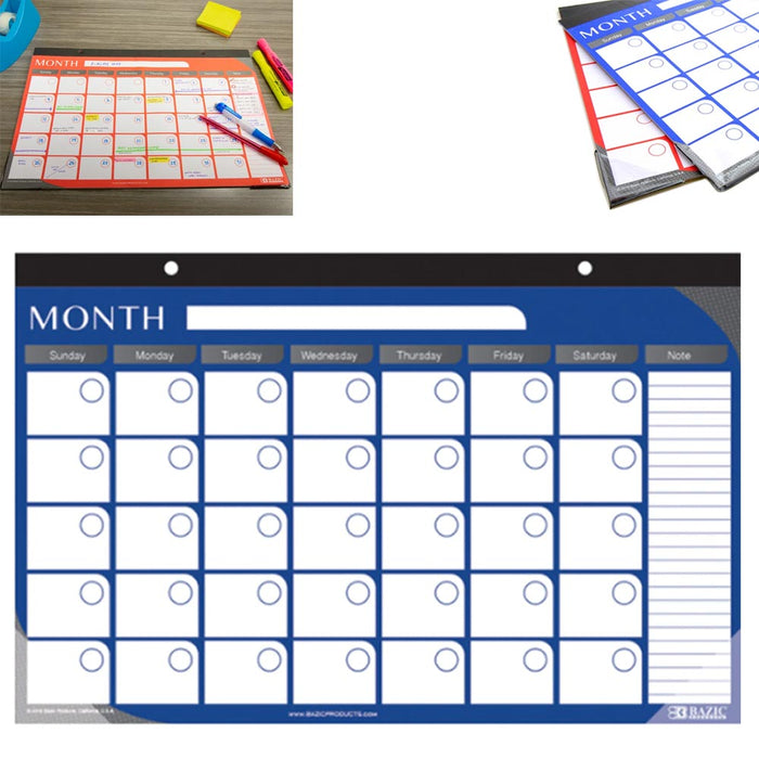 2 PC Monthly Desk Pad Calendar Undated Wall Office Planner Organizer 11" X 17"