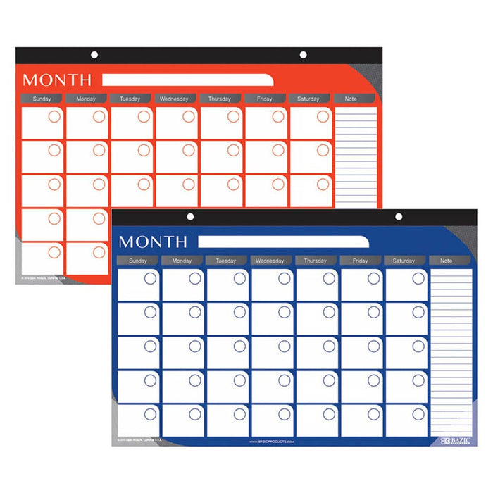 2 PC Monthly Desk Pad Calendar Undated Wall Office Planner Organizer 11" X 17"