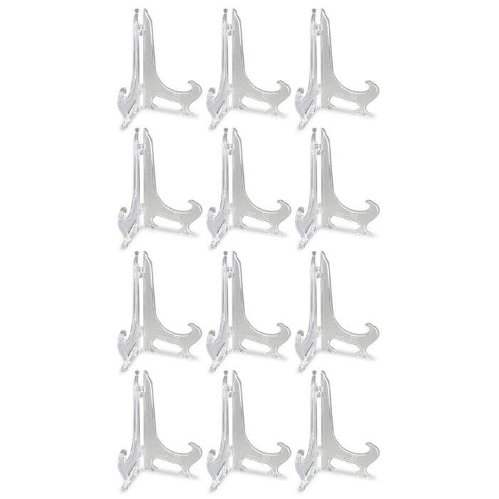 12 PC Set Display Easel Plastic Stand Clear Picture Frame Art Crafts 7" Holders