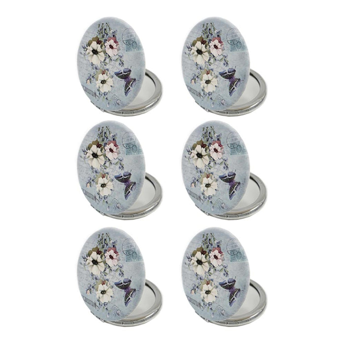 6PC Compact Cosmetic Mirror Handheld 2 Sided Folding Travel Small Portable Purse