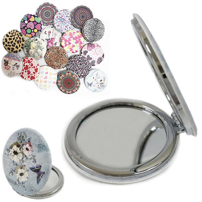 6PC Compact Cosmetic Mirror Handheld 2 Sided Folding Travel Small Portable Purse