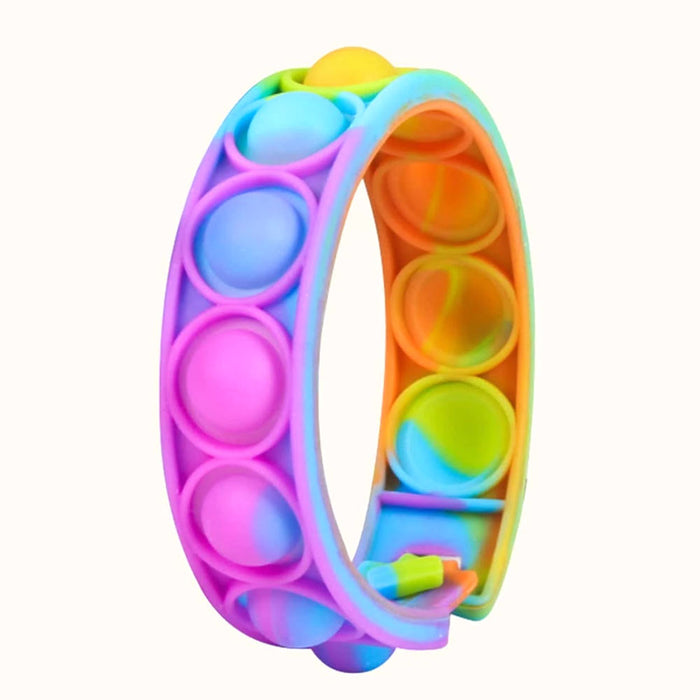 Pop Up Fidget Bracelet Toy Wristband Push Bubble Silicone Sensory Stress Relieve