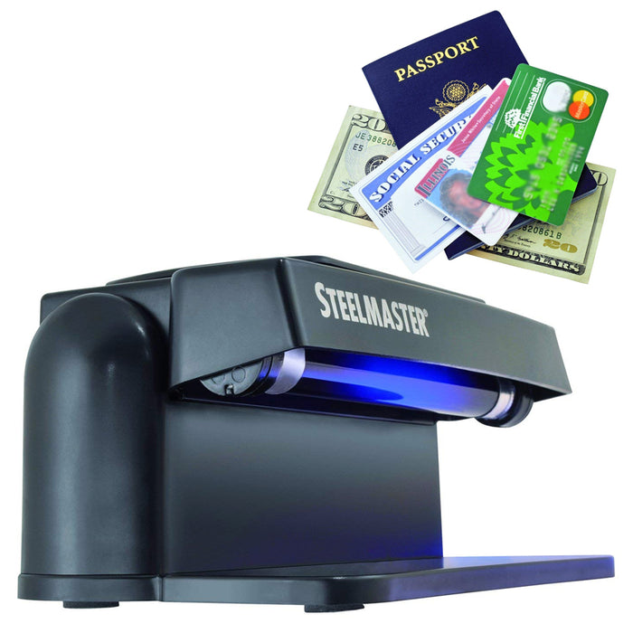 Dual Counterfeit Bill ID Detector Fake Money Cash Machine Checker UV Blacklight