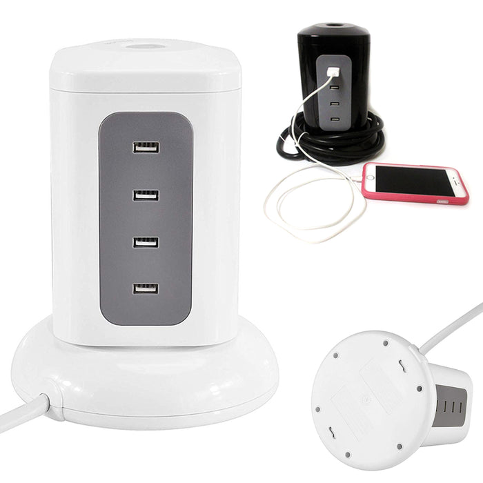 10 USB Port Tower Outlet Smart Charging Surge Protector Power Strip Universal
