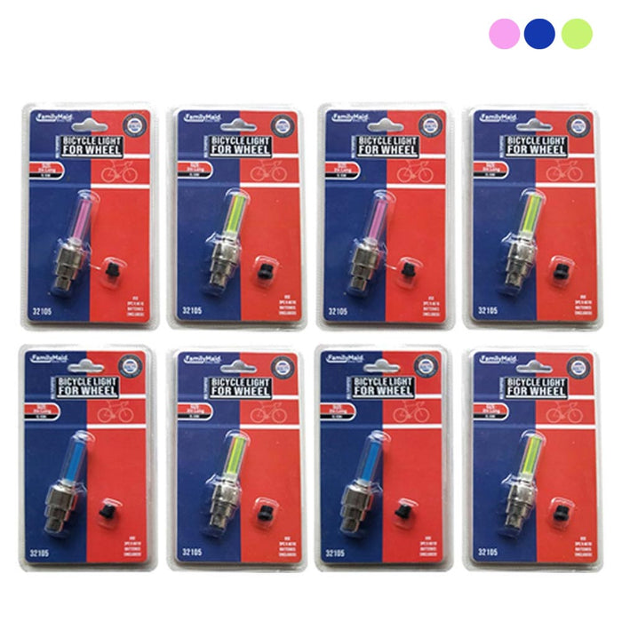 8PC Bike Wheel Lights Bright Tire Safety Cycling Cool Visible Bicycle Decoration