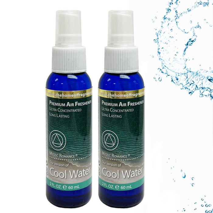 2 Pc Cool Water Scent Odor Air Freshener Spray 100% Concentrated Car Toilet 2 oz