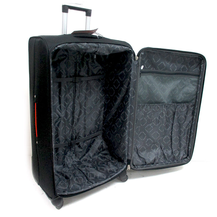 3 Pc Black Expandable Spinner Rolling Suitcase Luggage Travel Set Carry On New !