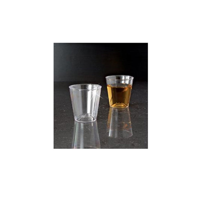 60 x Mini Shot Glasses Clear Hard Plastic 0.68 Oz 20ml Party Cups Catering Bar