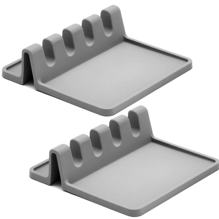 2 Pc Heat Resistant Silicone Utensil Rest Spoon Drip Pad Kitchen Utensils Tools