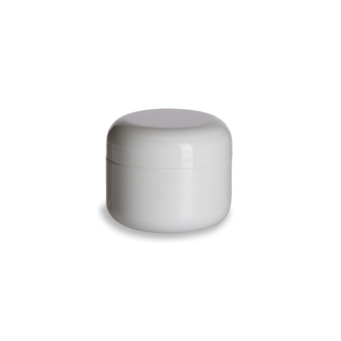 50 Pcs WHITE Sturdy Thick Double Wall Plastic Container Jar 1.7oz Foam Lined Lid