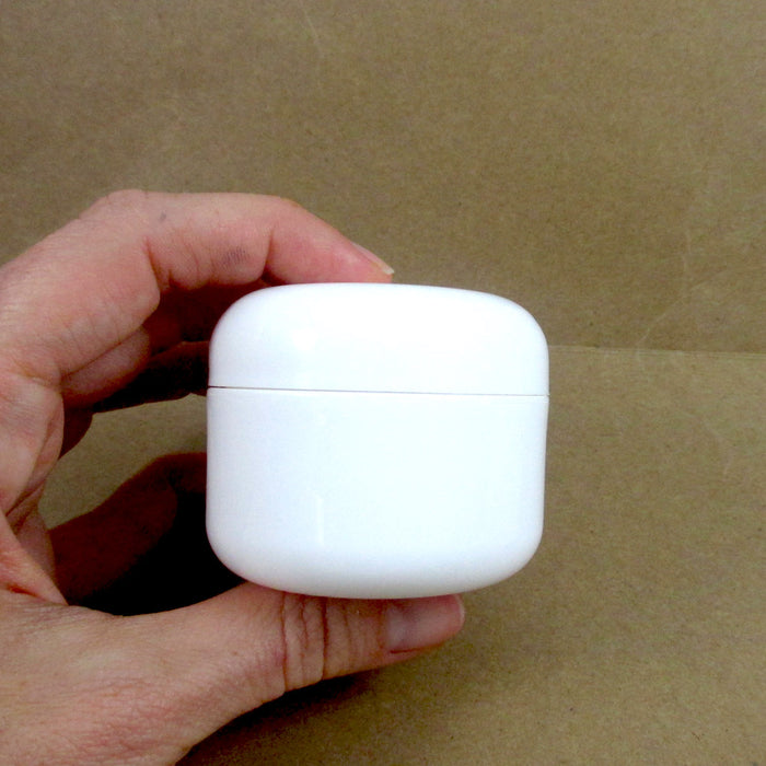 12 Pieces White Double Wall Plastic Jar Dome Lid Sturdy Thick Plastic Containers