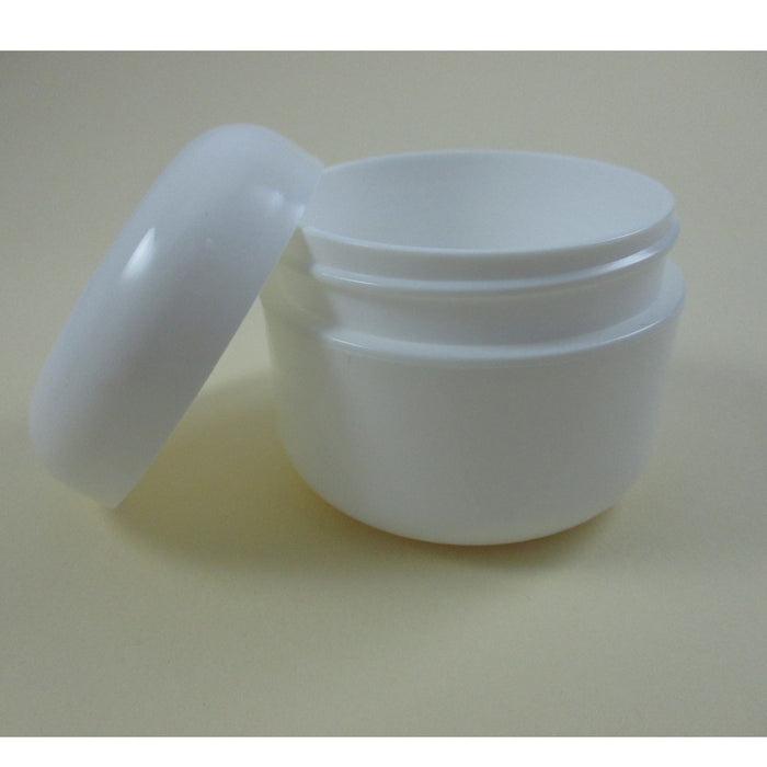 24 Pack White Sturdy Thick Double Wall Plastic Container with Lid Empty Dome Jar