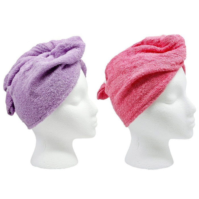 2X Hair Wrap Turban Twist Towel Drying Turbie Hat Caps Shower Absorbent Spa Bath