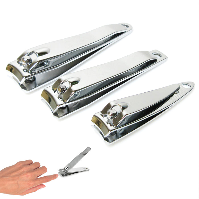 3PC Nail Clipper Set Fingernail Stainless Steel Sharp Trimmer Toenail Cutter Kit