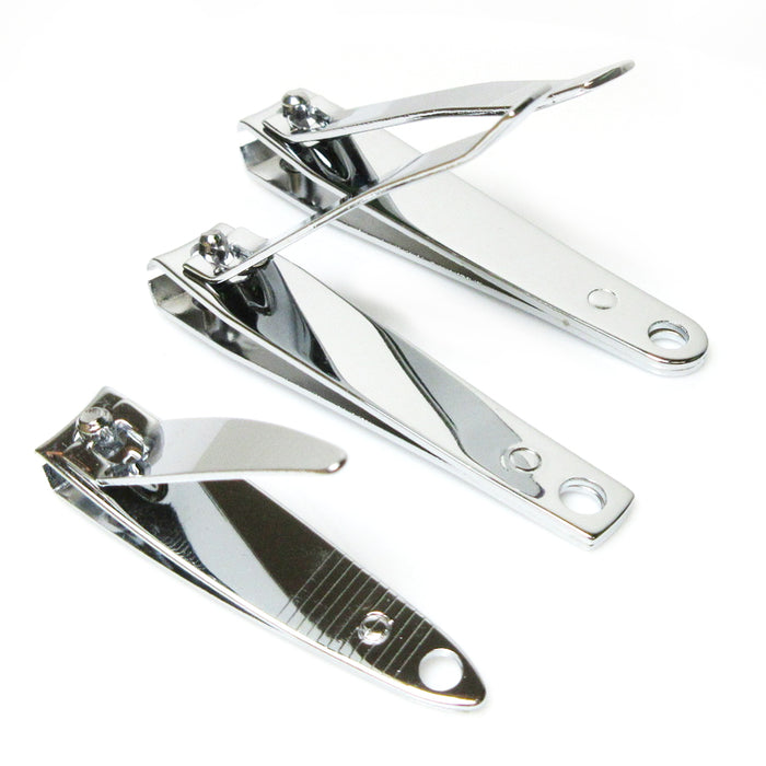 3PC Nail Clipper Set Fingernail Stainless Steel Sharp Trimmer Toenail Cutter Kit
