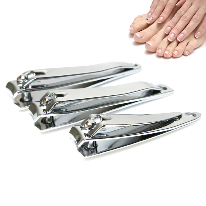 3PC Nail Clipper Set Fingernail Stainless Steel Sharp Trimmer Toenail Cutter Kit