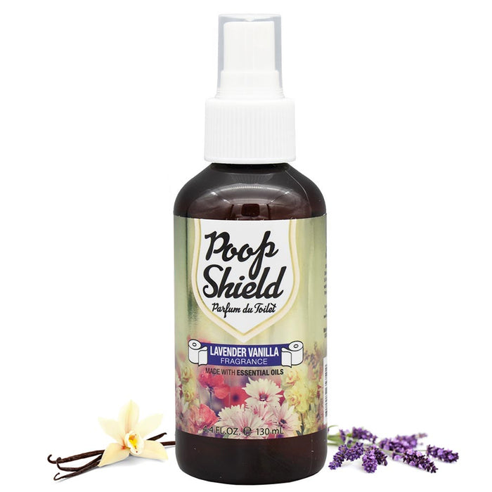 Poop Shield Lavender Vanilla Toilet Spray Odor Eliminator Air Freshener 4.4oz