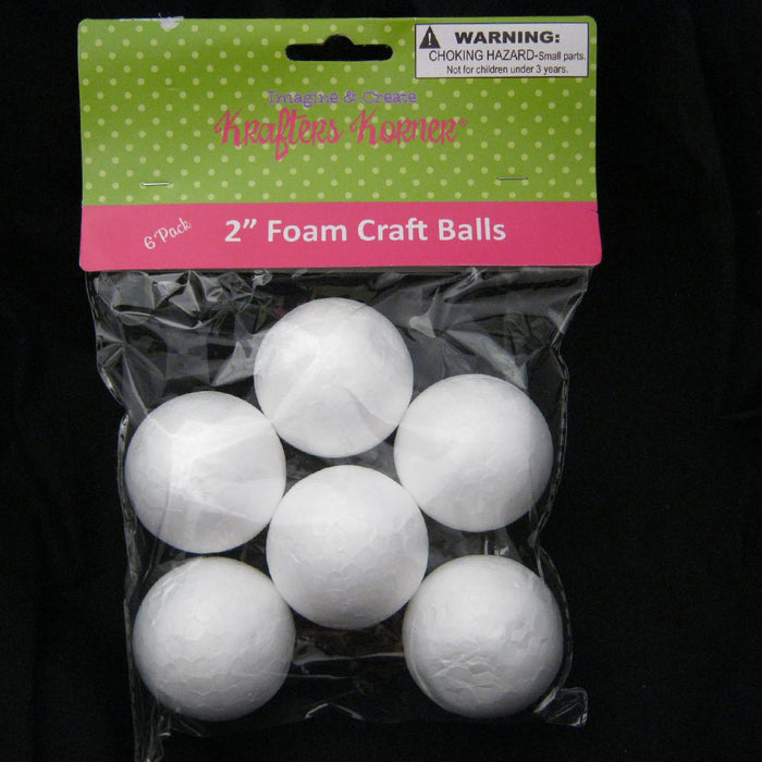 12 Foam Polystyrene Art Crafts White Balls Project  2" 2 1/2" 3"