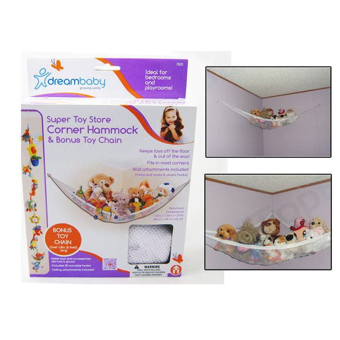 Mesh Toy Hammock Net Organizer Corner Stuffed Animals Baby Hanging Storage Kids