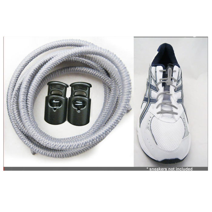 Elastic Shoe Laces Tie Fast Triathlon Marathon Running Run Shoelaces Relief Gray