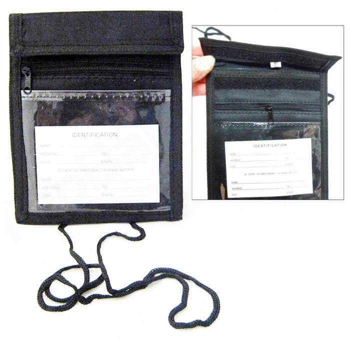 ID Badge Press Pass Passport Holder Hanging Neck Wallet Organizer Window Pouch