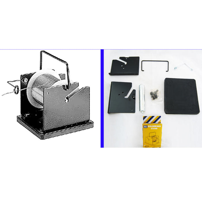 SOLDERING STAND SOLDER WIRE REEL SPOOL HOLDER BASE FEEDER SPINDLE BLACK METAL!
