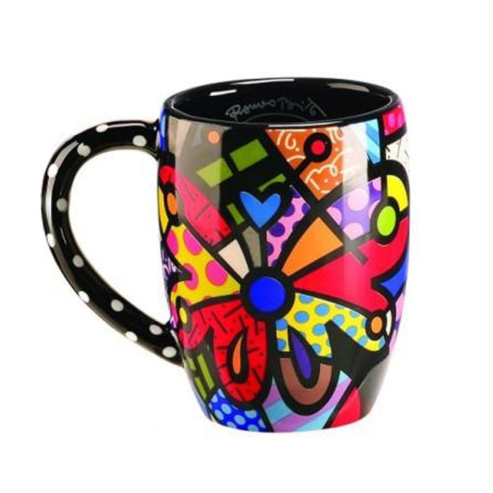 Romero Britto Round Butterfly Heart Mug Cup Coffee Drink Tea Ceramic Giftcraft