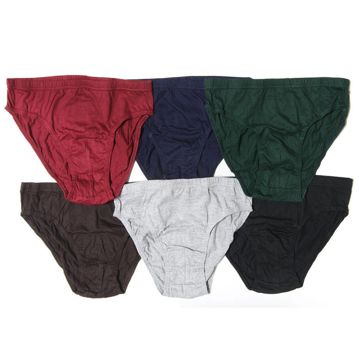 6 Pack Knocker Mens Bikinis Briefs Underwear 100% Cotton Solid Size Small 28-30