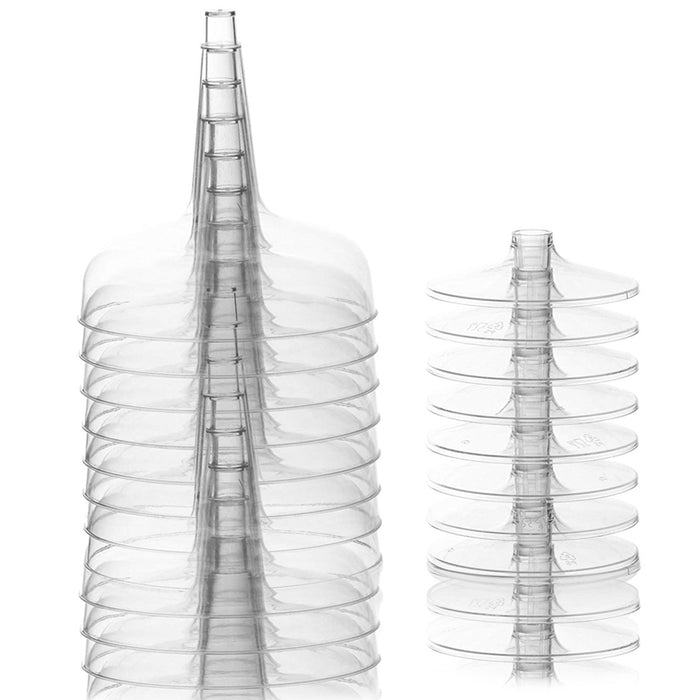 24 Count Champagne Flutes 5.4 oz Party Essentials Hard Plastic Two Piece Glasses