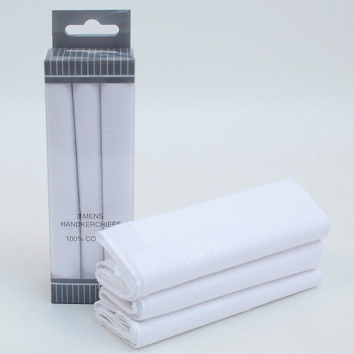 12 Pcs Handkerchiefs White Cotton Men Hanky Pocket Square Hankie Lot Set Vintage