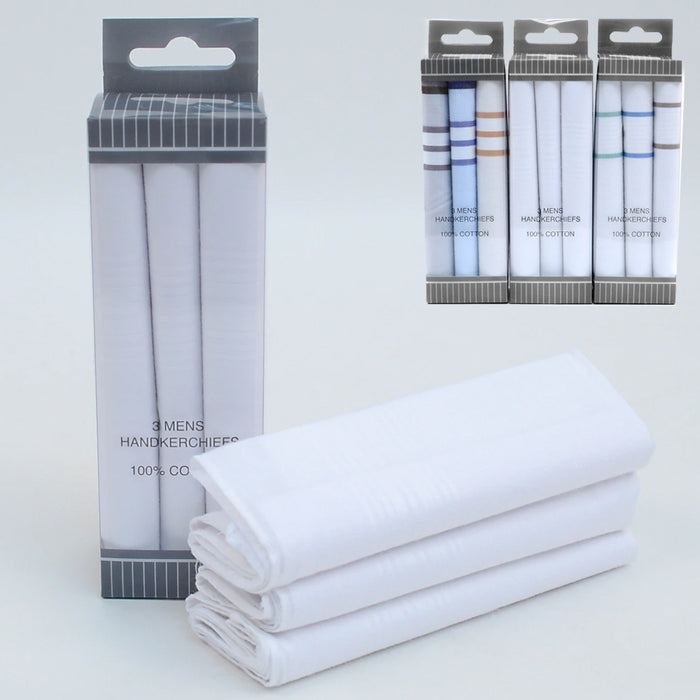 12 Pcs Handkerchiefs White Cotton Men Hanky Pocket Square Hankie Lot Set Vintage
