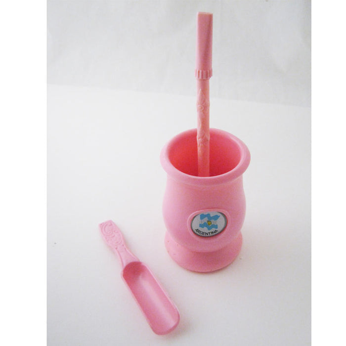 ARGENTINA MATE GOURD YERBA PLASTIC TEA CUP WITH STRAW BOMBILLA KIT GIFT 9334 PK