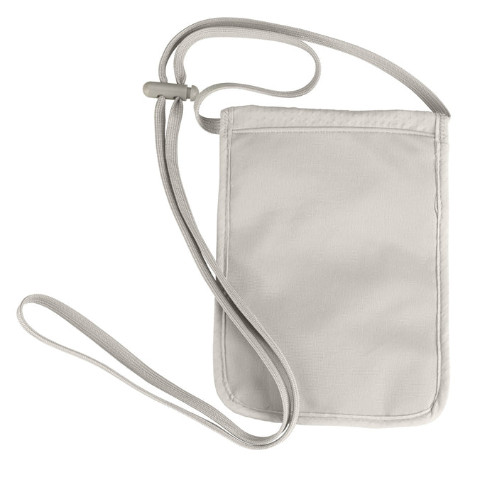 Lewis N. Clark RFID Neck Travel Wallet Blocking Stash Passport Holder Pouch Gray