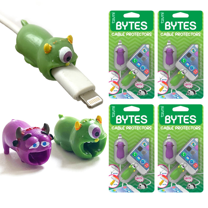 8 Pc Cable Protector Cute Monster Bytes Protective Charging Charger Cord Saver