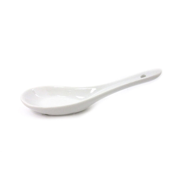6 Pack Porcelain Soup Spoons Chinese White Japanese Spoon Ramen Dumpling Miso