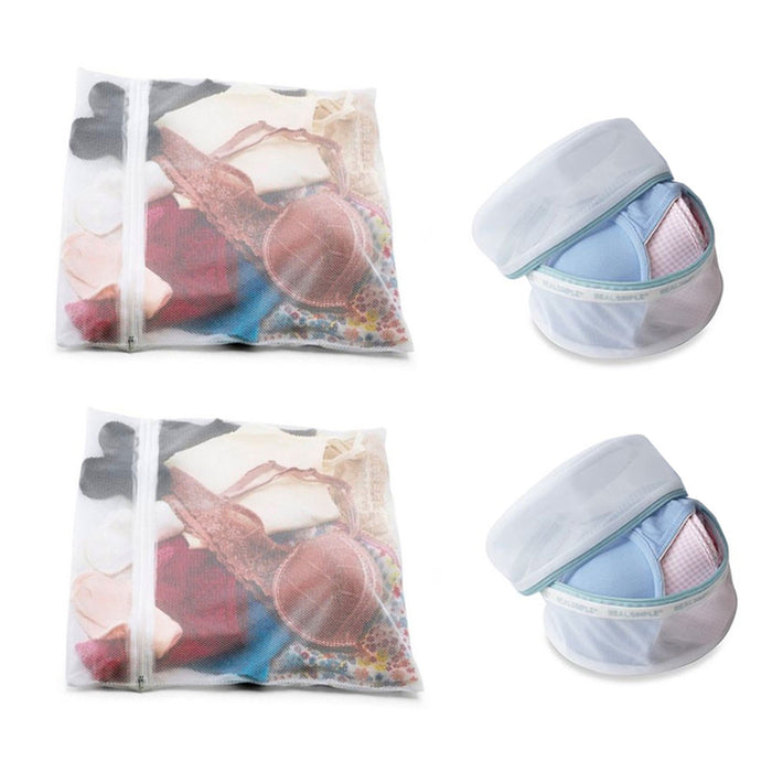 Lot Of 4 Delicates Mesh Lingerie Laundry Bag Intimate Wash Net Protector Zipper