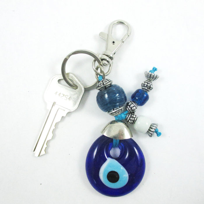 2 Blue Evil Eye Keychain Charm Blessing Protection Good Luck Keychain Gift Charm